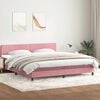 vidaXL Sommier &agrave; lattes de lit avec matelas rose 180x210 cm velours