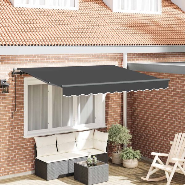 vidaXL Auvent R&eacute;tractable Anthracite 250 x 200 cm tissu