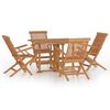 vidaXL Ensemble &agrave; manger d'ext&eacute;rieur pliable 5 pcs Bois solide de teck