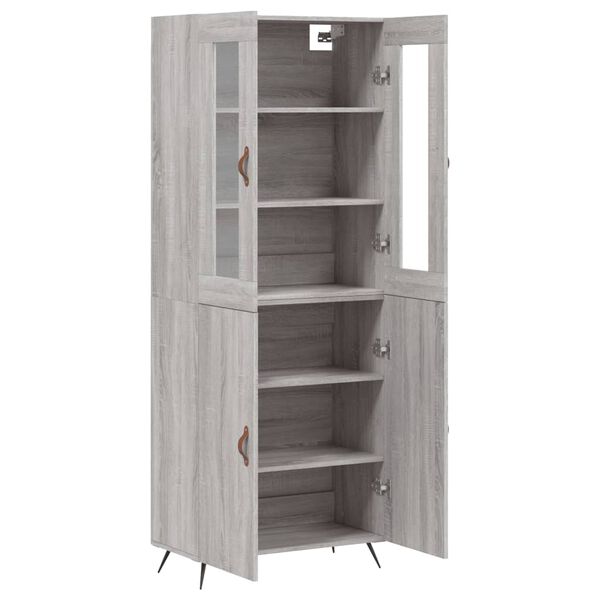 vidaXL Buffet haut Sonoma gris 69,5x34x180 cm Bois d'ing&eacute;nierie