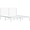 vidaXL Cadre de lit métal sans matelas et tête de lit blanc 140x190 cm