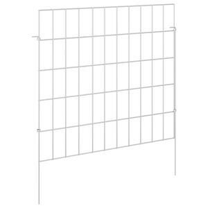 vidaXL Cl&ocirc;ture de jardin avec piquets 12 pc 55 x 50 cm Acier galvanis&eacute;