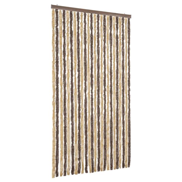 vidaXL Rideau anti-mouches marron fonc&eacute; et beige 100x220 cm chenille