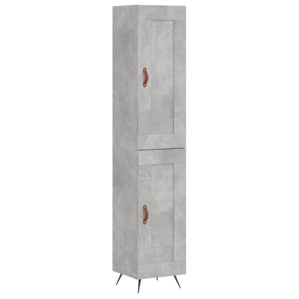 vidaXL Buffet haut Gris b&eacute;ton 34,5x34x180 cm Bois d'ing&eacute;nierie