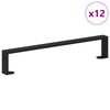 vidaXL Pieds de meuble 12 pi&egrave;ces Noir 546 x 40,5 x 100 mm Fer