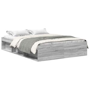 vidaXL Cadre de lit sans matelas sonoma gris 120x200 cm