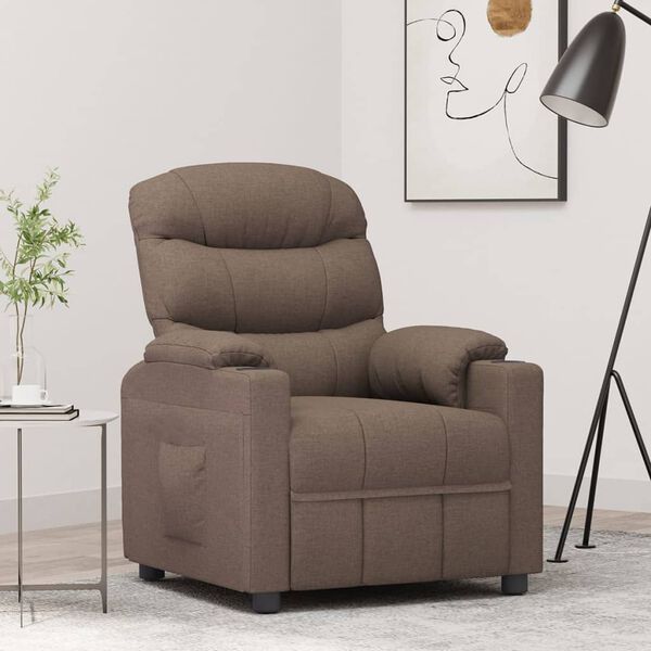 vidaXL Fauteuil inclinable Taupe Tissu