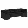 vidaXL Ensemble de canap&eacute; de jardin Noir polyrotin