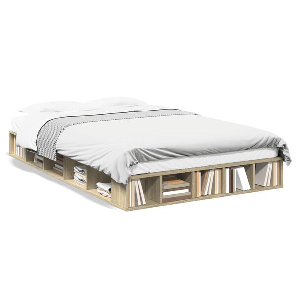 vidaXL Cadre de lit sans matelas ch&ecirc;ne sonoma 140x190 cm