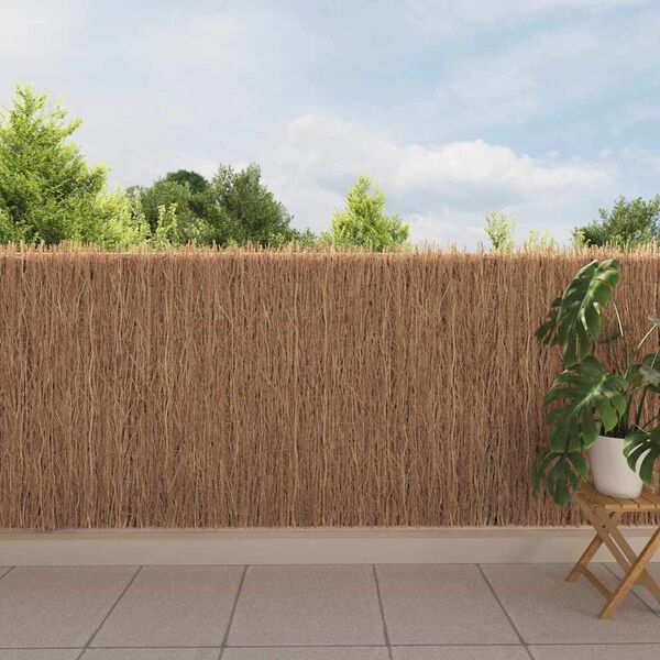 vidaXL Cl&ocirc;ture en brande Marron 600 x 125 cm Bois de brosse