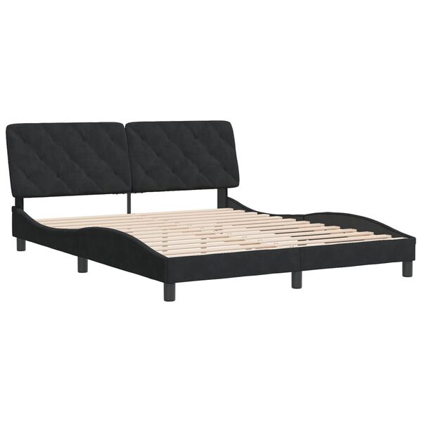 vidaXL Cadre de lit sans matelas noir 160x200 cm velours