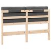 vidaXL T&ecirc;te de lit capitonn&eacute;e Brun et gris fonc&eacute; 135 cm Pin massif