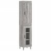 vidaXL Buffet haut Sonoma gris 34,5x34x180 cm Bois d'ing&eacute;nierie