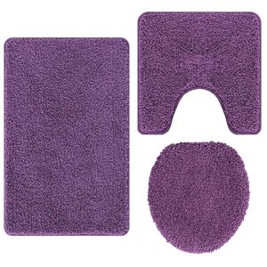 vidaXL Ensemble de tapis de bain antidérapants 3 pcs Violet PP