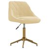 vidaXL Chaise pivotante de salle &agrave; manger Cr&egrave;me Velours