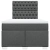 vidaXL Sommier &agrave; lattes de lit avec matelas gris fonc&eacute; 120x190cm tissu