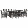 vidaXL Ensemble de repas ext&eacute;rieur 9 pc Noir polyrotin