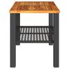 vidaXL Table de jardin noir 70x38x42 cm résine tressée et bois acacia