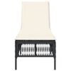 vidaXL Chaise longue avec coussin noir r&eacute;sine tress&eacute;e