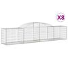 vidaXL Paniers &agrave; gabions arqu&eacute;s 8 pcs 300x50x60/80 cm fer galvanis&eacute;