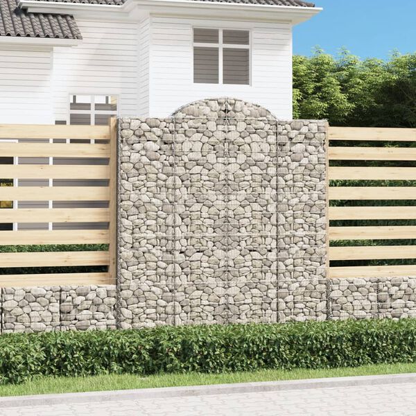 vidaXL Paniers &agrave; gabions arqu&eacute;s 13 pcs 200x50x220/240 cm Fer galvanis&eacute;