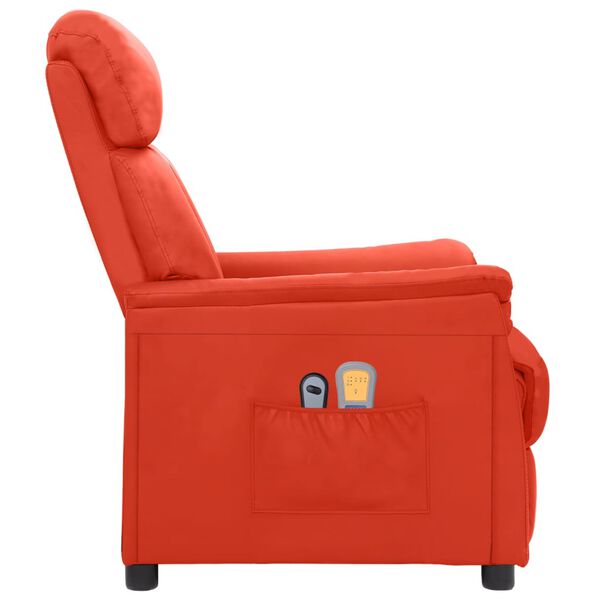 vidaXL Fauteuil de massage &eacute;lectrique Rouge Similicuir