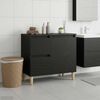 vidaXL Cabinet de salle de bain avec tiroir Chêne noir 65 x 33 x 60 cm