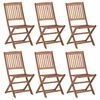 vidaXL Chaises pliantes 6 pi&egrave;ces en bois d'acacia massif