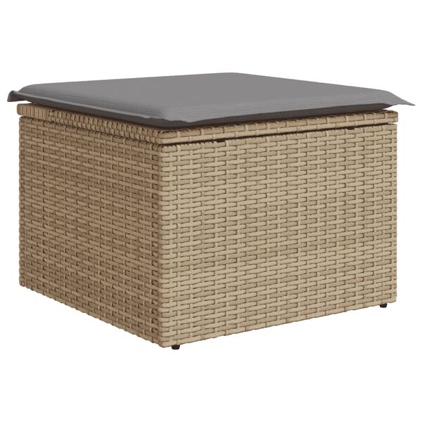 vidaXL Salon de jardin avec coussins 8pcs m&eacute;lange beige r&eacute;sine tress&eacute;e