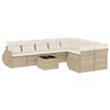 vidaXL Salon de jardin avec coussins 10 pcs beige r&eacute;sine tress&eacute;e