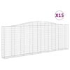 vidaXL Paniers &agrave; gabions arqu&eacute;s 15 pcs 400x30x140/160 cm Fer galvanis&eacute;