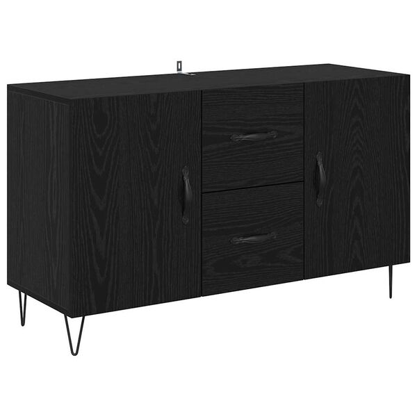 vidaXL Buffet Ch&ecirc;ne noir 100 x 36 x 60 cm Bois d'ing&eacute;nierie
