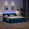 VidaXL Cadre de lit ottoman avec matelas bleu fonc&eacute; 160x200 cm velours