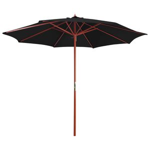 vidaXL Parasol avec m&acirc;t en bois 300x258 cm Noir