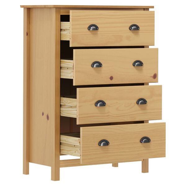 vidaXL Buffet Hill avec 4 tiroirs 79x40x110 cm Bois de pin solide