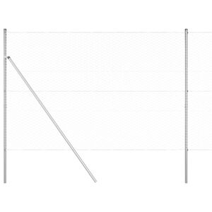 vidaXL Fixation au sol hexagonale 10 x 1,5 m Acier galvanis&eacute; Argent&eacute;