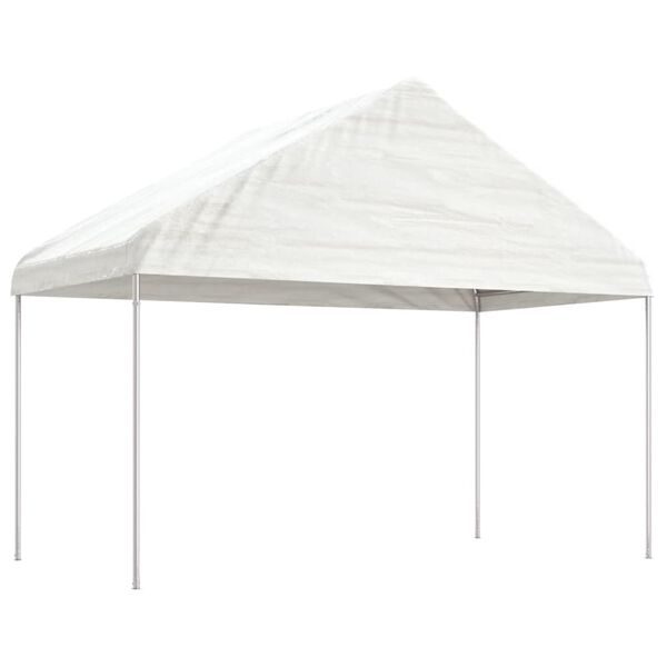 vidaXL Belv&eacute;d&egrave;re avec toit blanc 13,38x4,08x3,22 m poly&eacute;thyl&egrave;ne
