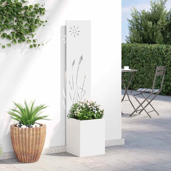 vidaXL &Eacute;cran de confidentialit&eacute; de jardin Fretwork Blanc 32 x 150 cm
