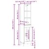 vidaXL Buffet haut Sonoma gris 34,5x34x180 cm Bois d'ing&eacute;nierie