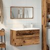vidaXL Armoire de salle de bain et miroir vieux bois bois d'ing&eacute;nierie