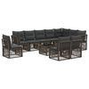 vidaXL Ensemble de canap&eacute; de jardin 11 pc 10 place Gris polyrotin