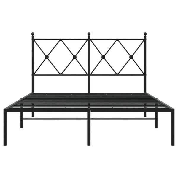vidaXL Cadre de lit m&eacute;tal sans matelas avec t&ecirc;te de lit noir 120x200cm
