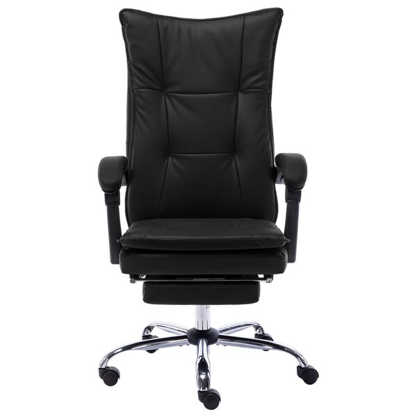 vidaXL Chaise de bureau Noir Similicuir