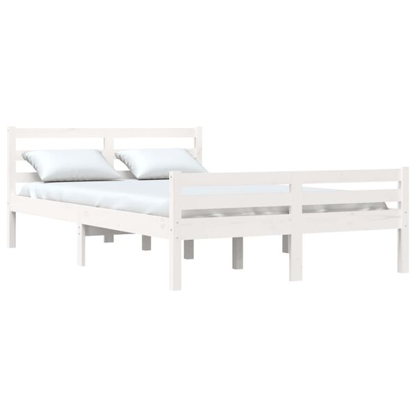 vidaXL Cadre de lit sans matelas blanc bois massif 140x200 cm