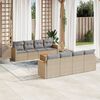vidaXL Salon de jardin avec coussins 9 pcs beige r&eacute;sine tress&eacute;e