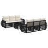 vidaXL Ensemble de canap&eacute; de jardin 7 pc Noir polyrotin