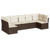 vidaXL Salon de jardin avec coussins 7 pcs marron r&eacute;sine tress&eacute;e