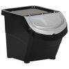 vidaXL Poubelles empilables avec couvercles 3 pcs noir PP 78 L