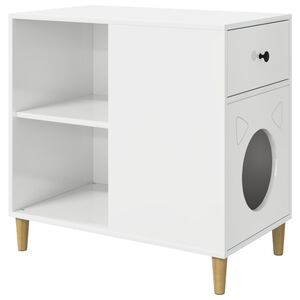 vidaXL Maison pour chat Blanc Brillant 72 x 42.5 x 70 cm