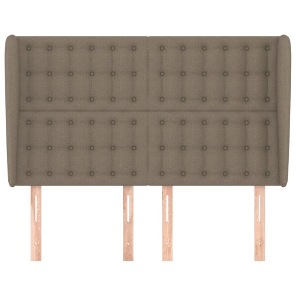 vidaXL T&ecirc;te de lit avec oreilles Taupe 147x23x118/128 cm Tissu